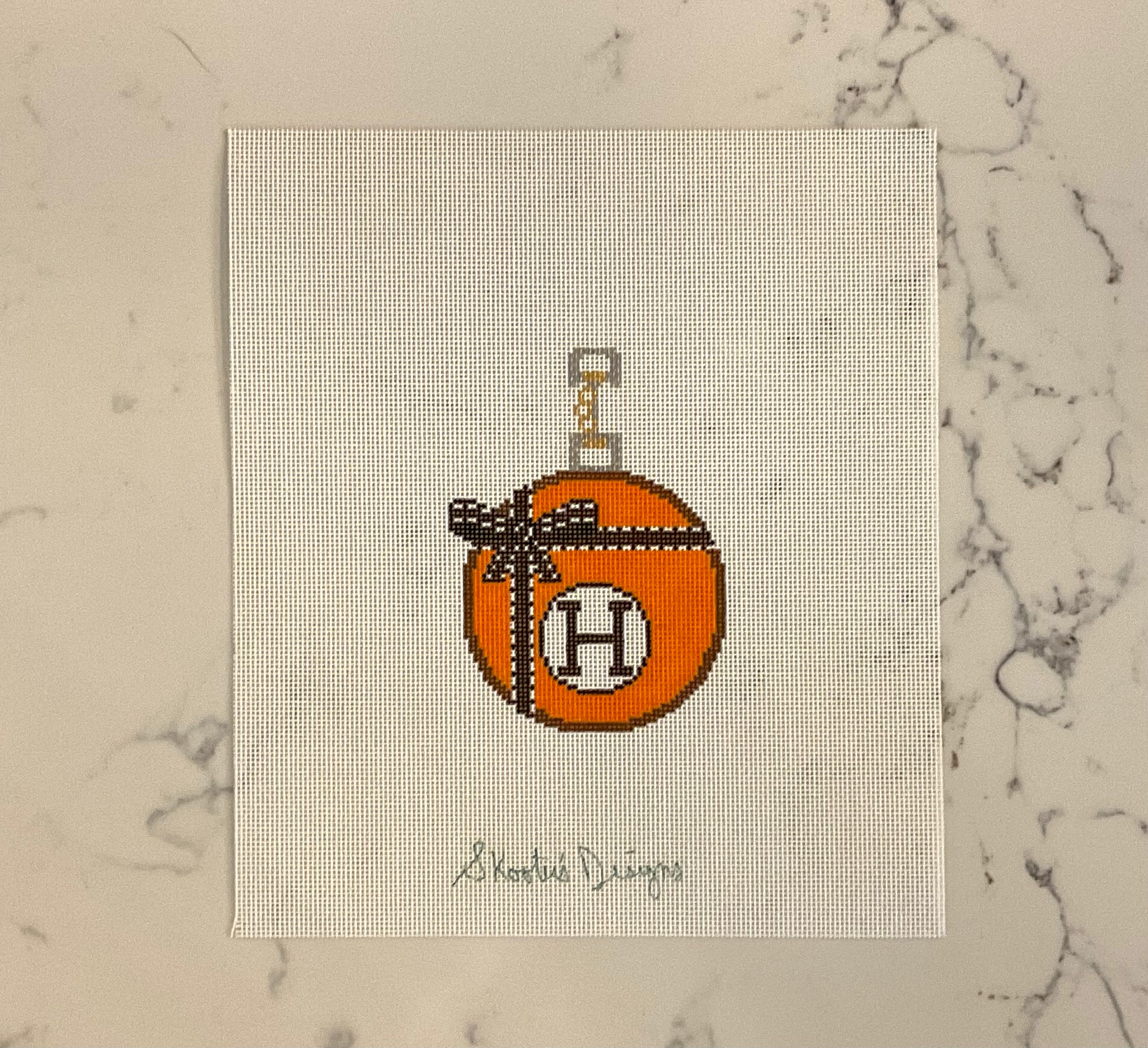 H Orange Ball Ornament