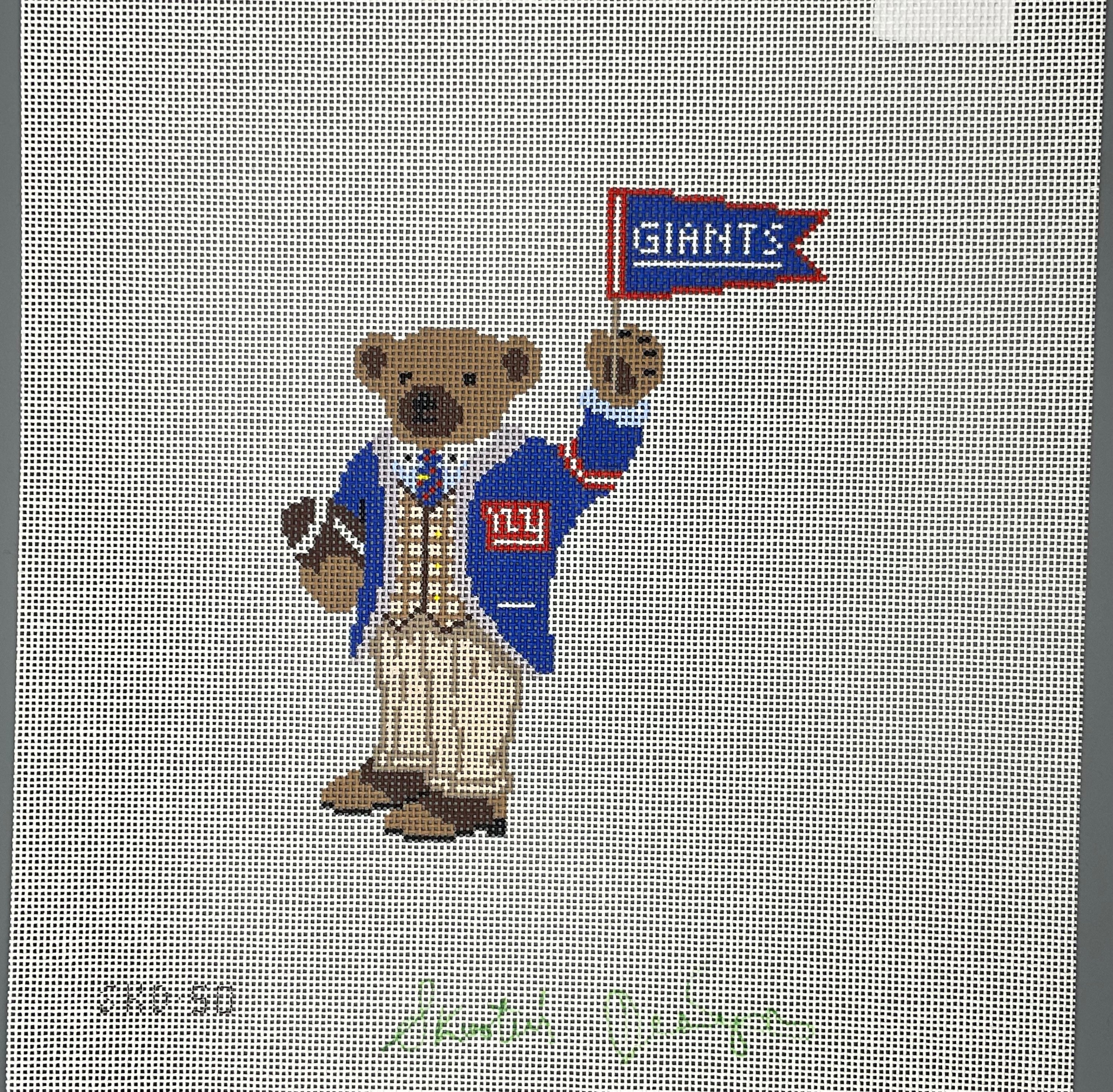 NY Giants Pennant Bear